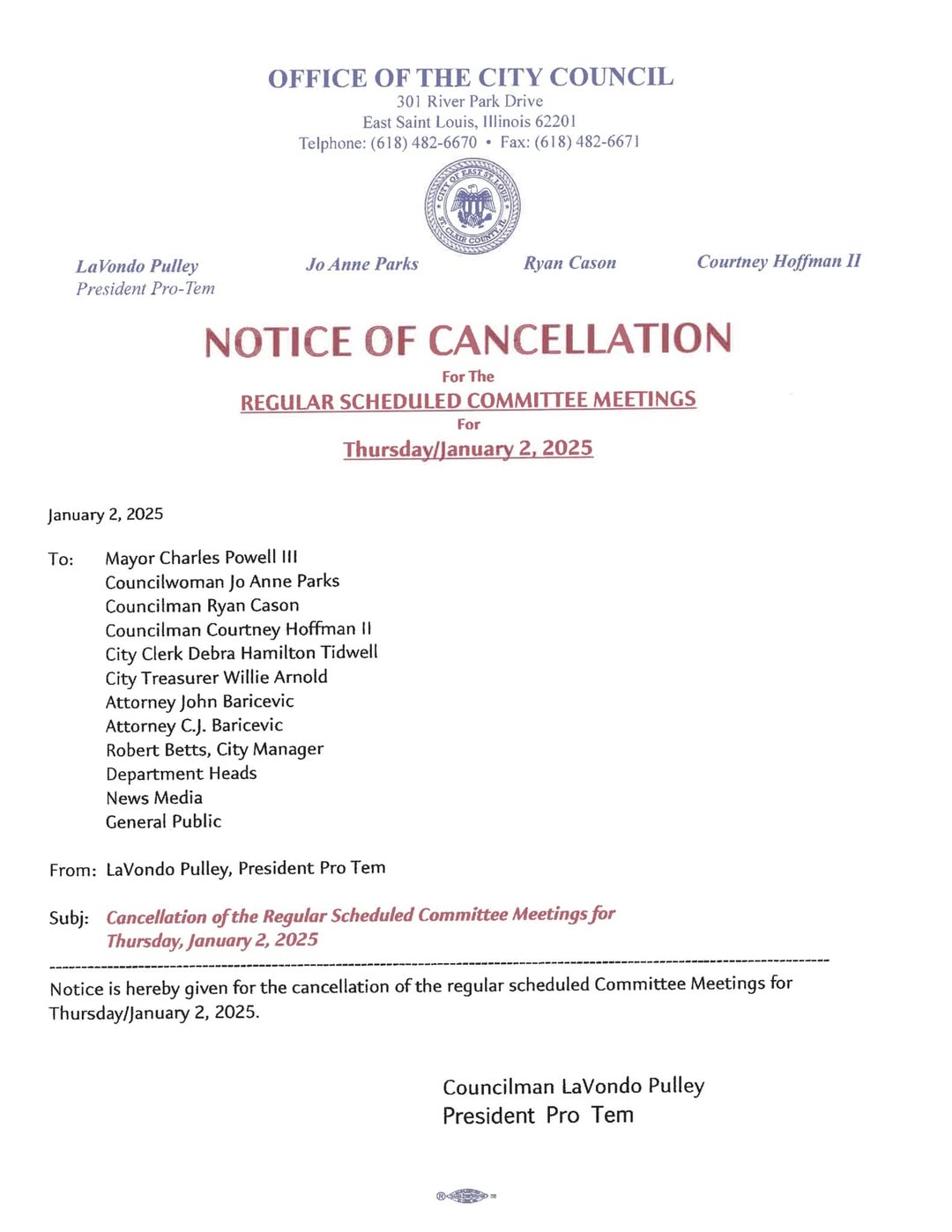 Jan 2, 2024 Cancelation 