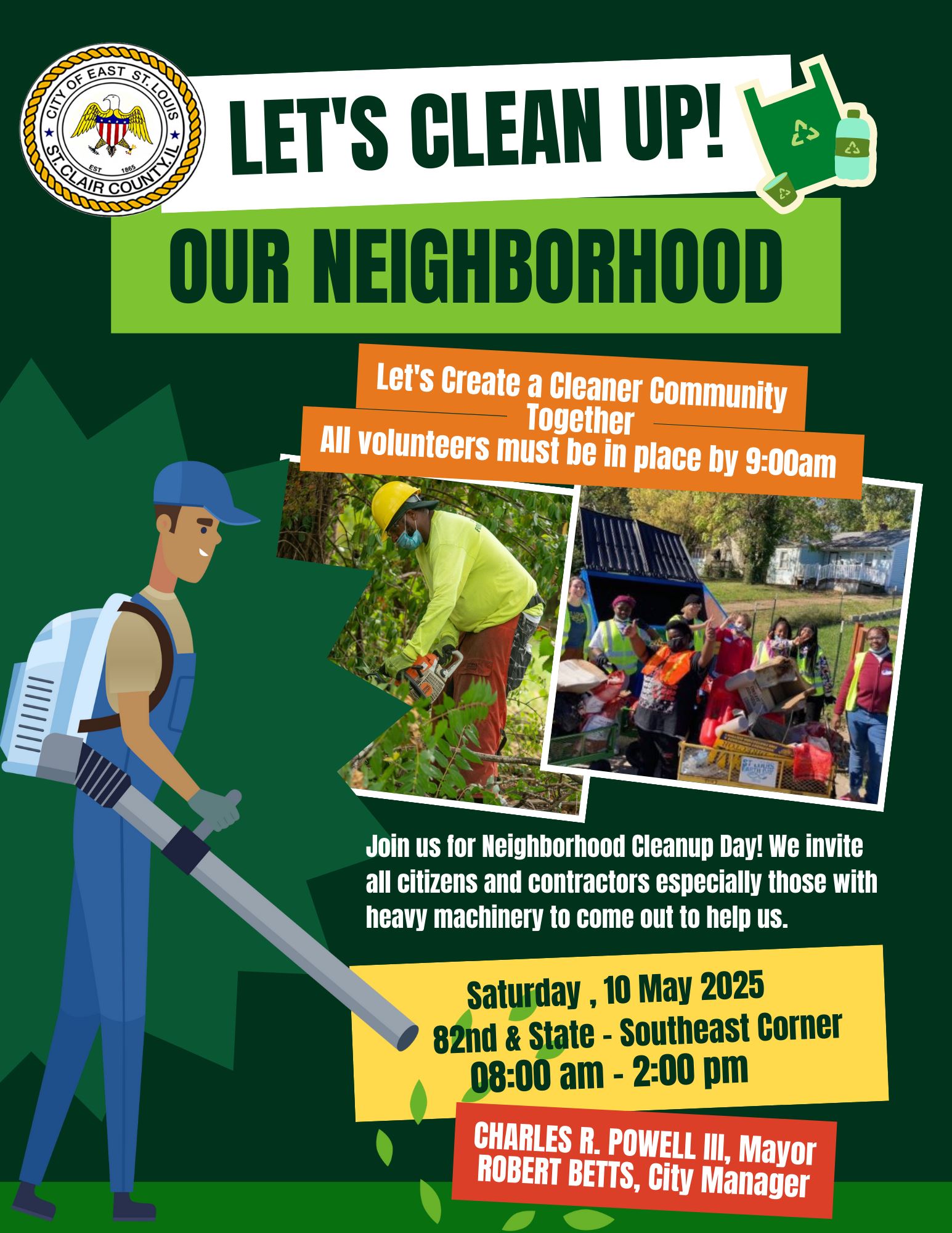 Green Illustrative Neighborhood Clean Up Day Flyer.png