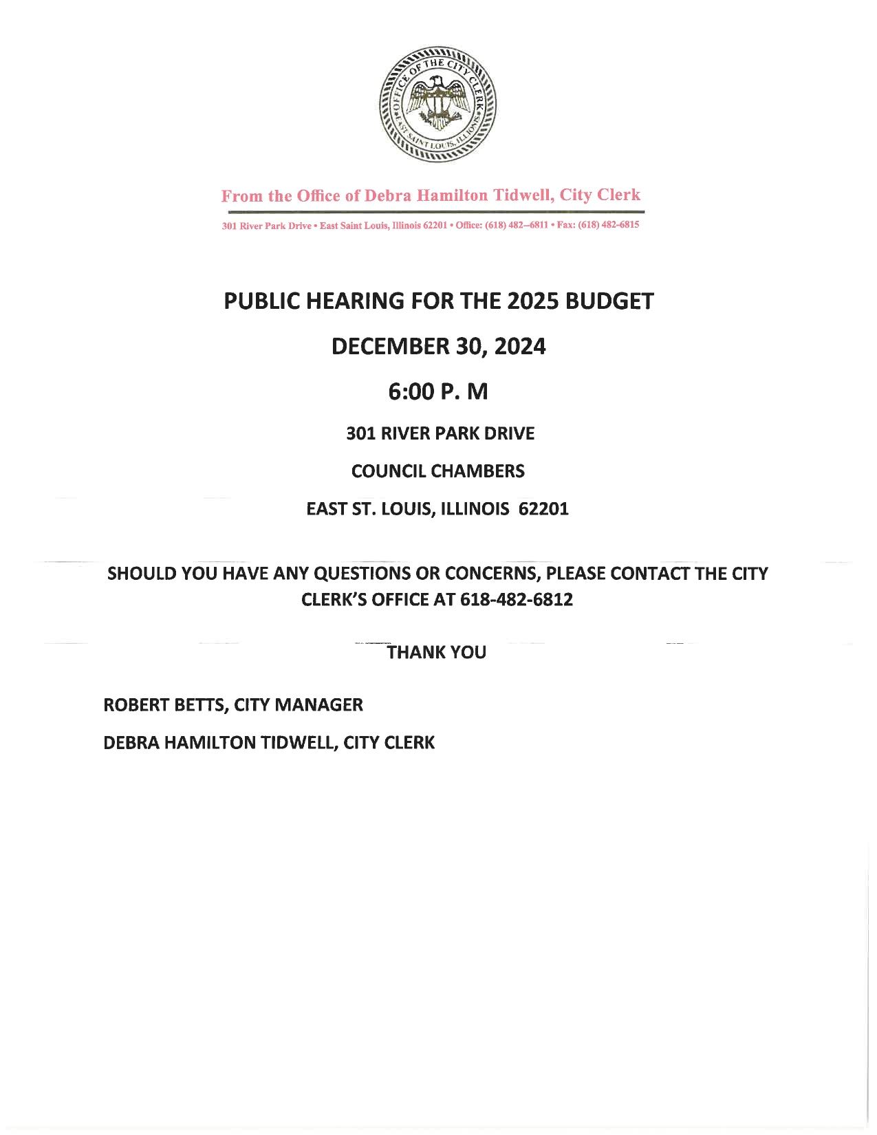 Budget Hearing 2025