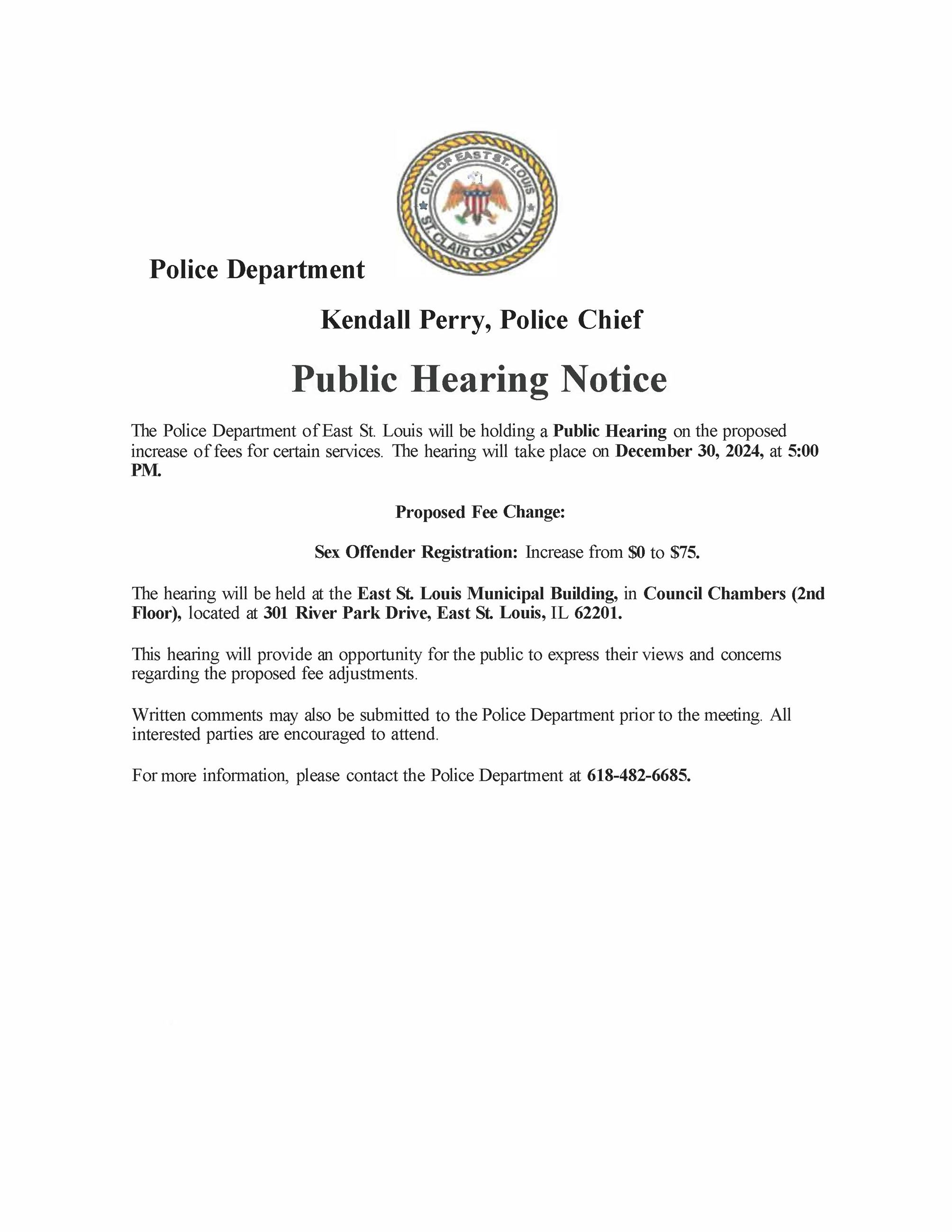 Police Public Hearing Notices