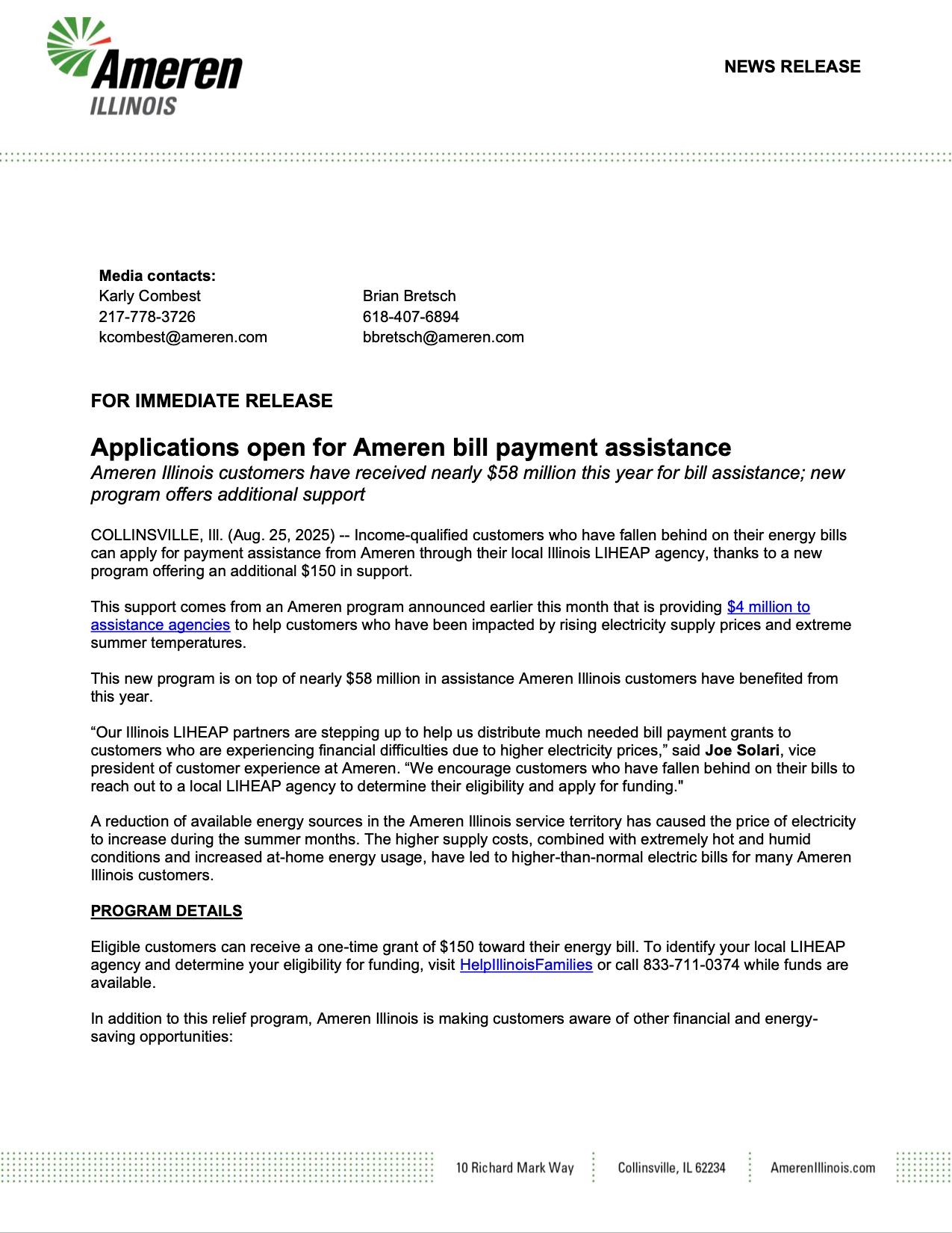 FINAL_IL Bill Assistance Press Release 8.25.25 p1