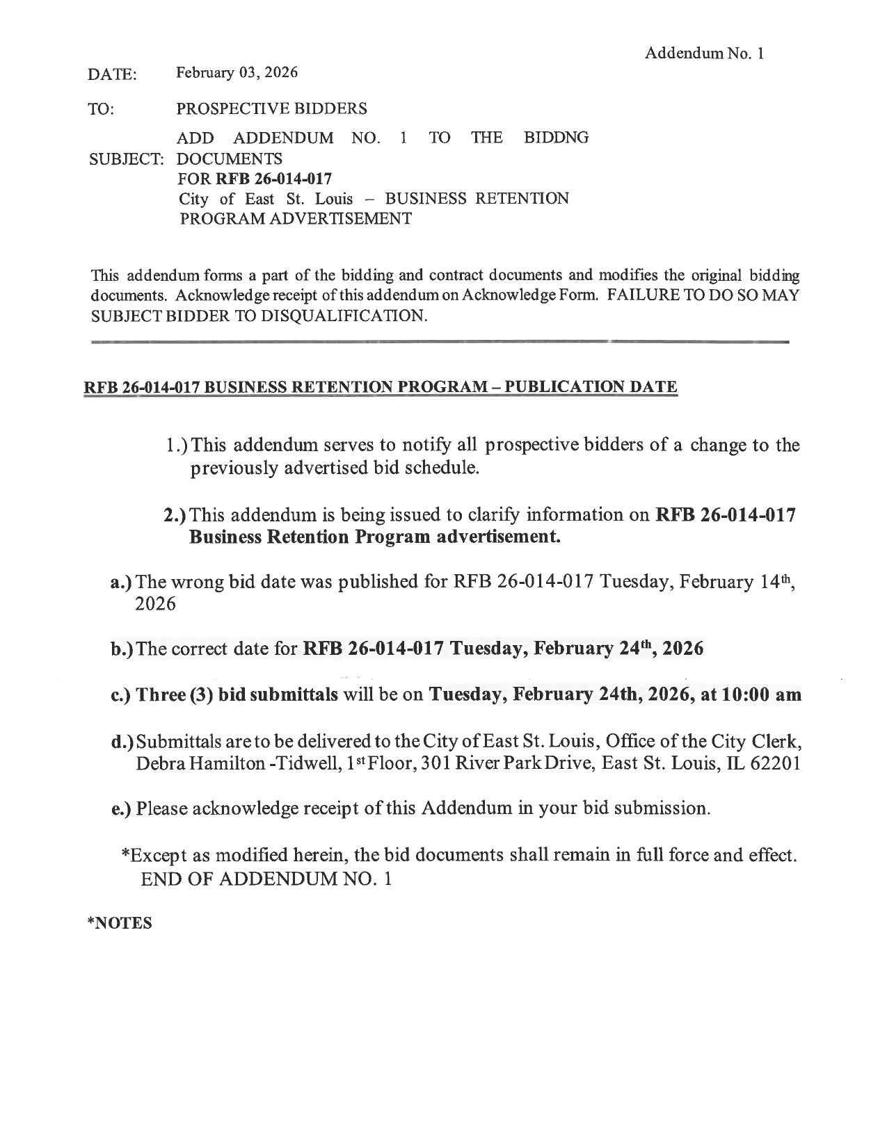 RFB 26-014 thru 017 Ad