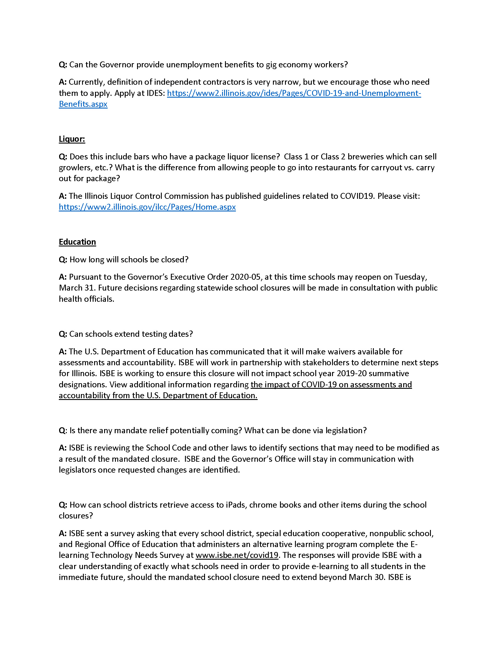 Governors Office COVID-19 Daily Q and A Page 3